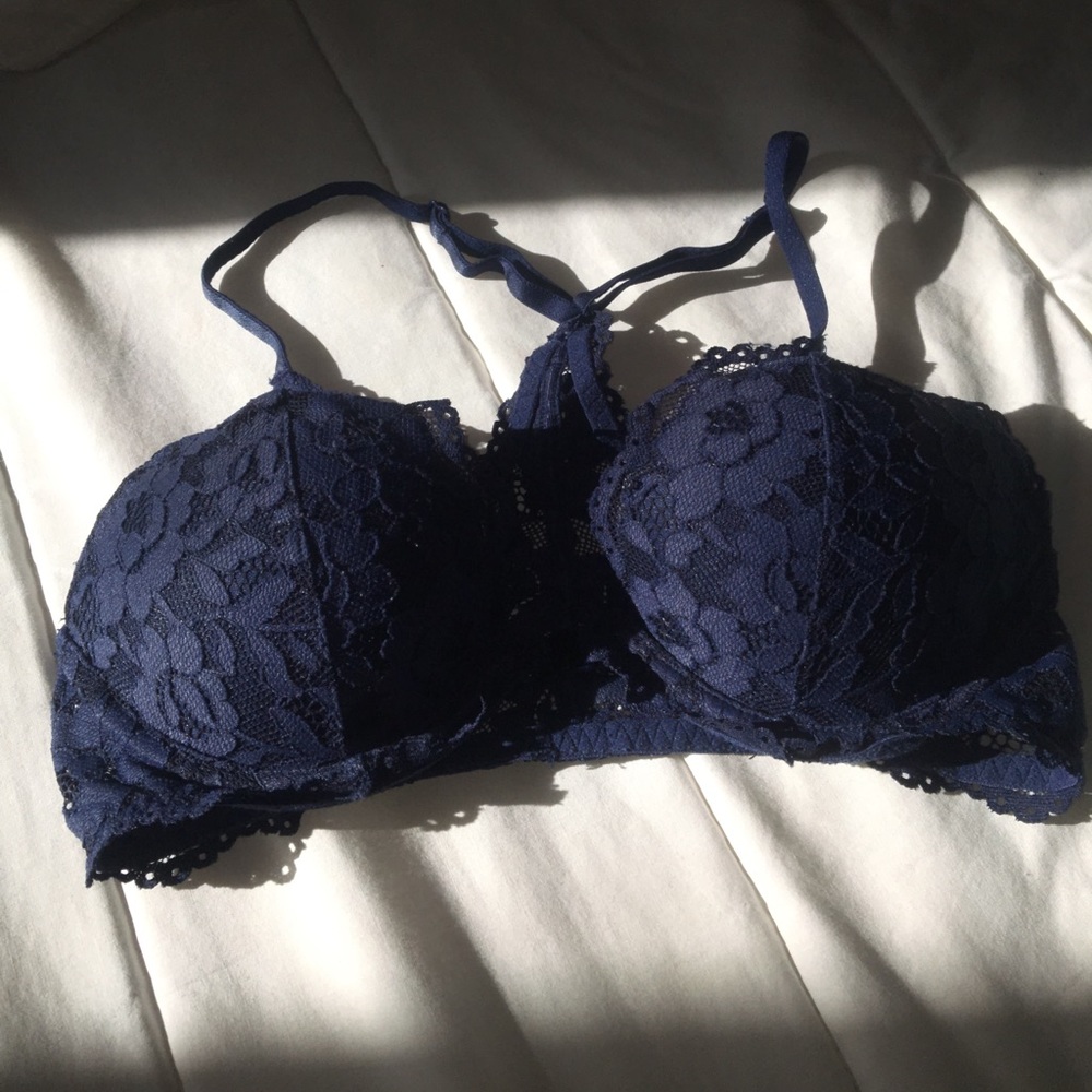 Pink lace push up bralette