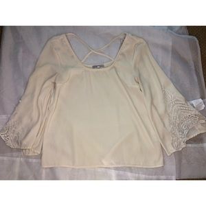 cream flowy shirt