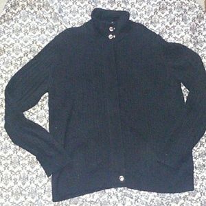 Black knit zip up