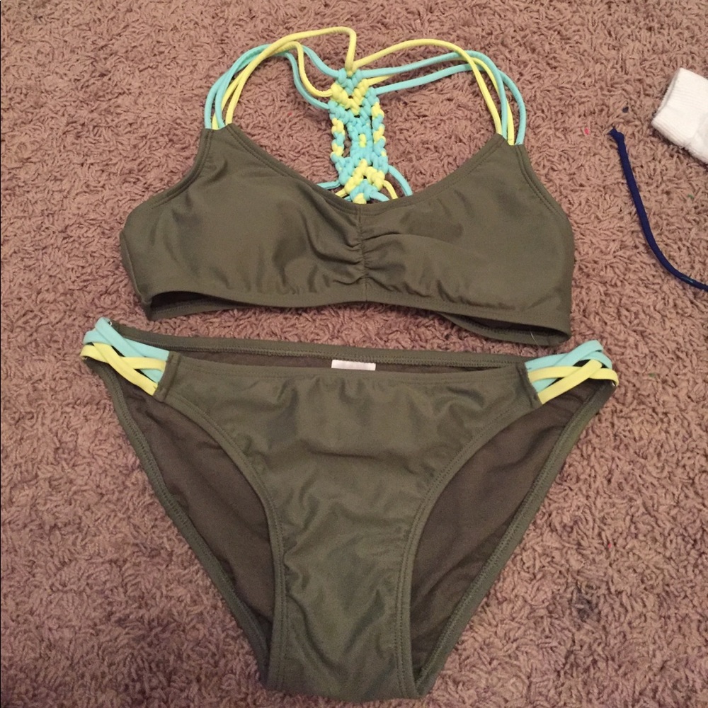Green target swim suit NWOT