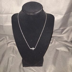 Horizontal cross necklace