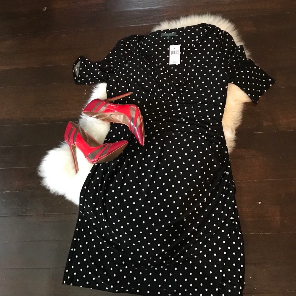 NWT Lauren Ralph Lauren Polka Dot Dress