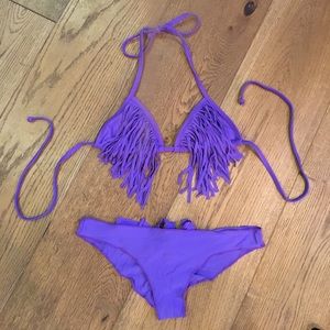 Stone Fox Swim Fringe Bikini set