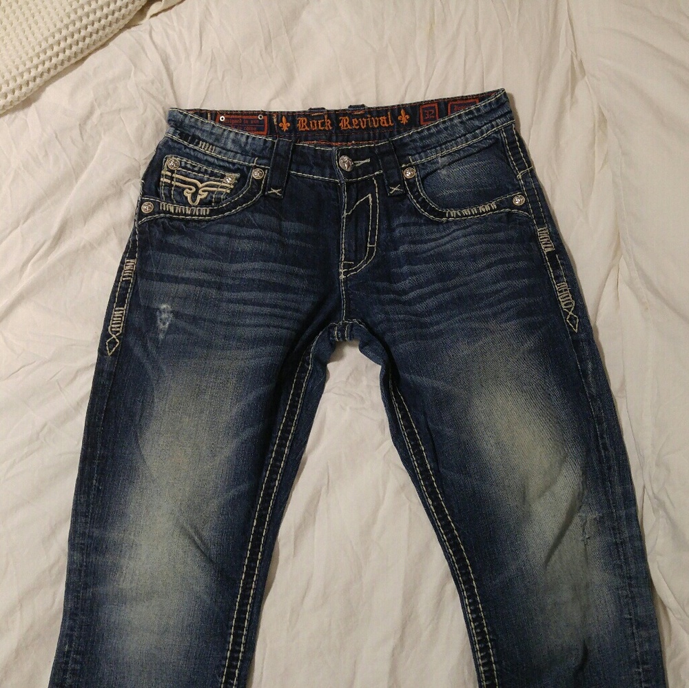 Rock Revival Mens Straight Leg Jeans 32 Buckle