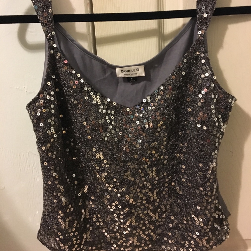 Sequin Gray Top