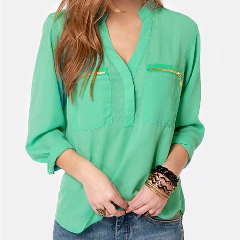 Mint Sheer Blouse