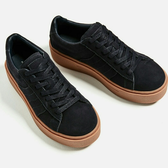 Zara Shoes Zara 0 Leather Bubble Gum Sole Sneaker Nwt