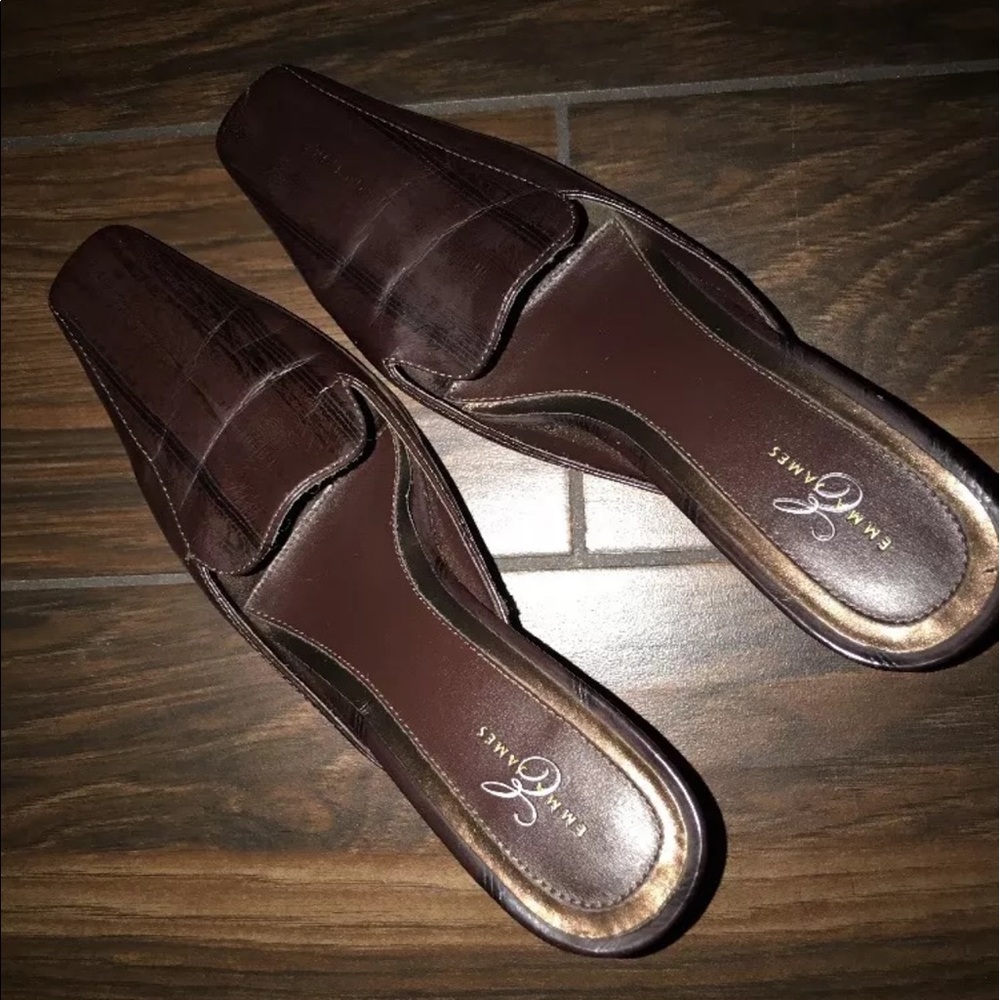 Emma & James Brown Faux Lizard Slides 9