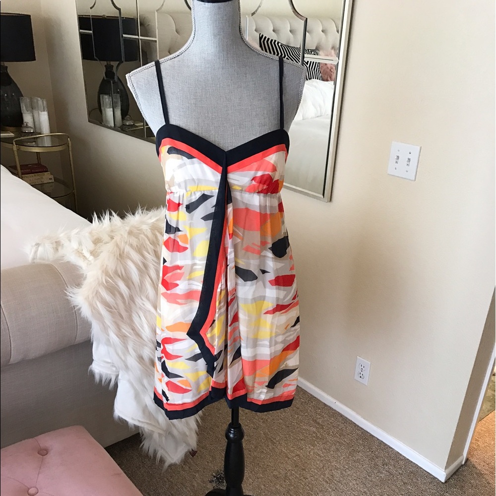Size 6 BCBG MAXAZRIA Multi Color Ethereal Dress.