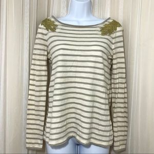 Banana Republic Heritage striped top Gold appliqué