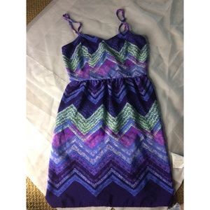 spaghetti strap dress with cut outs in back , zip