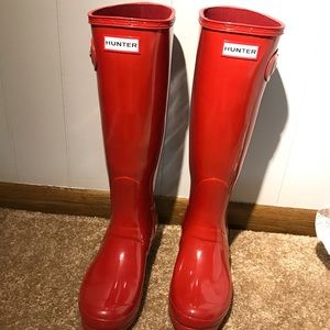 Tall Red Hunter Boots Size 7