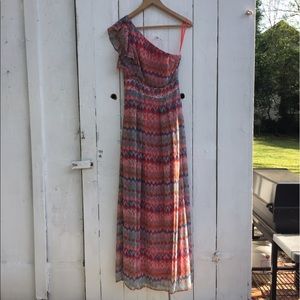 One shoulder maxi dress