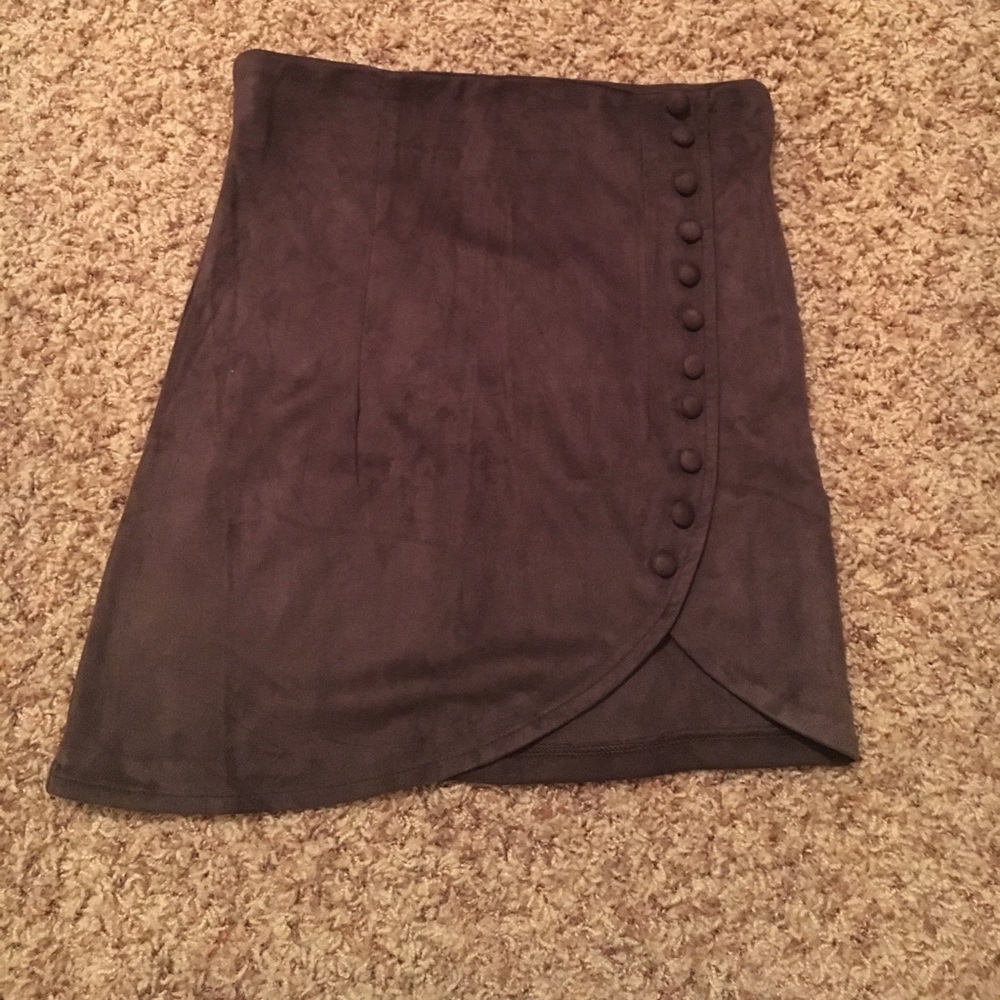 lf brown suede skirt