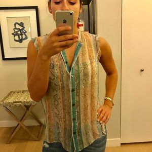 Equipment sheer snake skin top