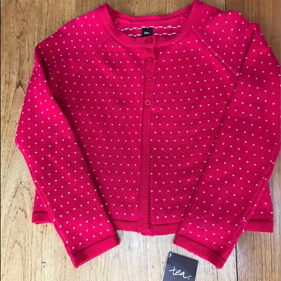 Tea Collection Other - Tea Collection Girls Red Cardigan Sweater NWT