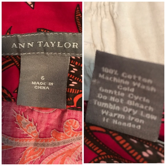 Ann Taylor magenta floral patterned cotton skirt - Picture 4 of 4