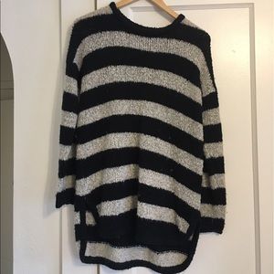 Black striped sweater - very grungy