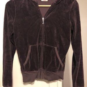 Juicy couture dark purple velour zip up!