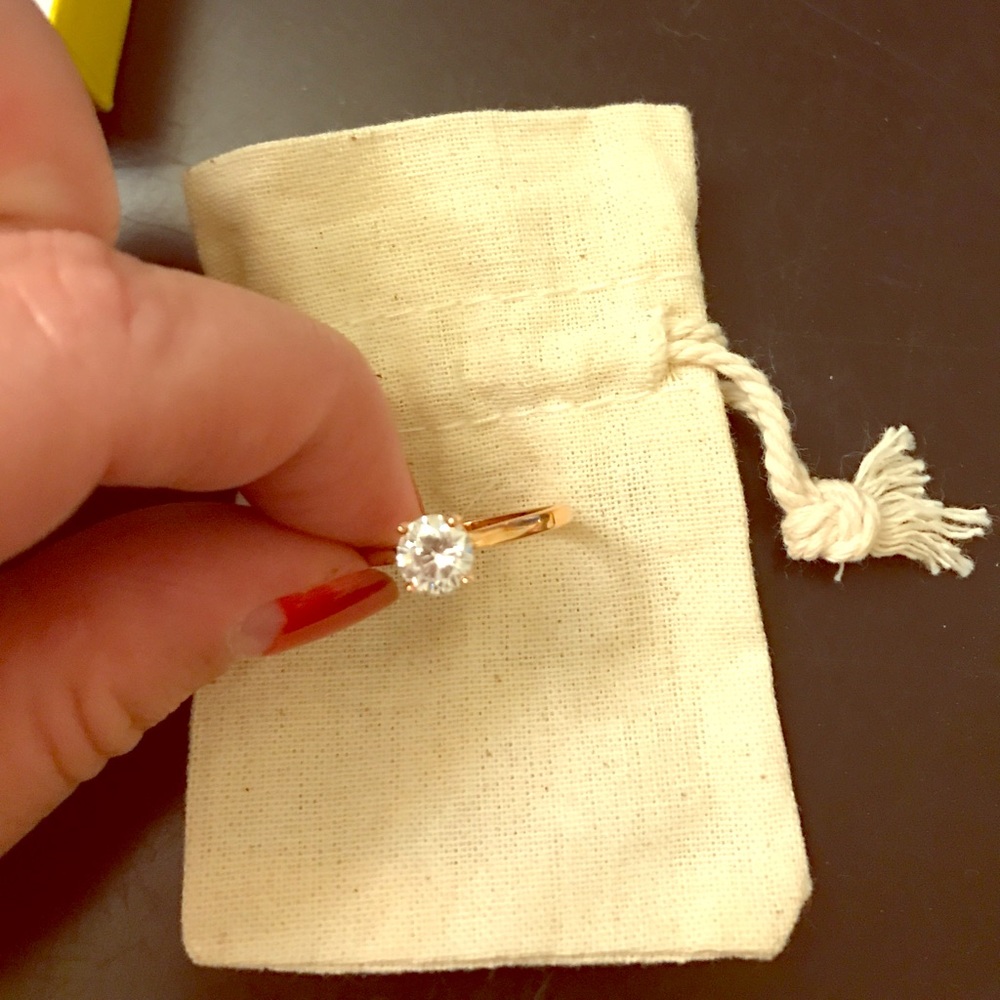 Rose gold solitaire CZ ring