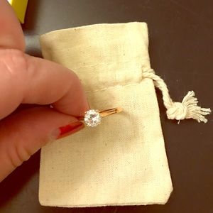 Rose gold solitaire CZ ring