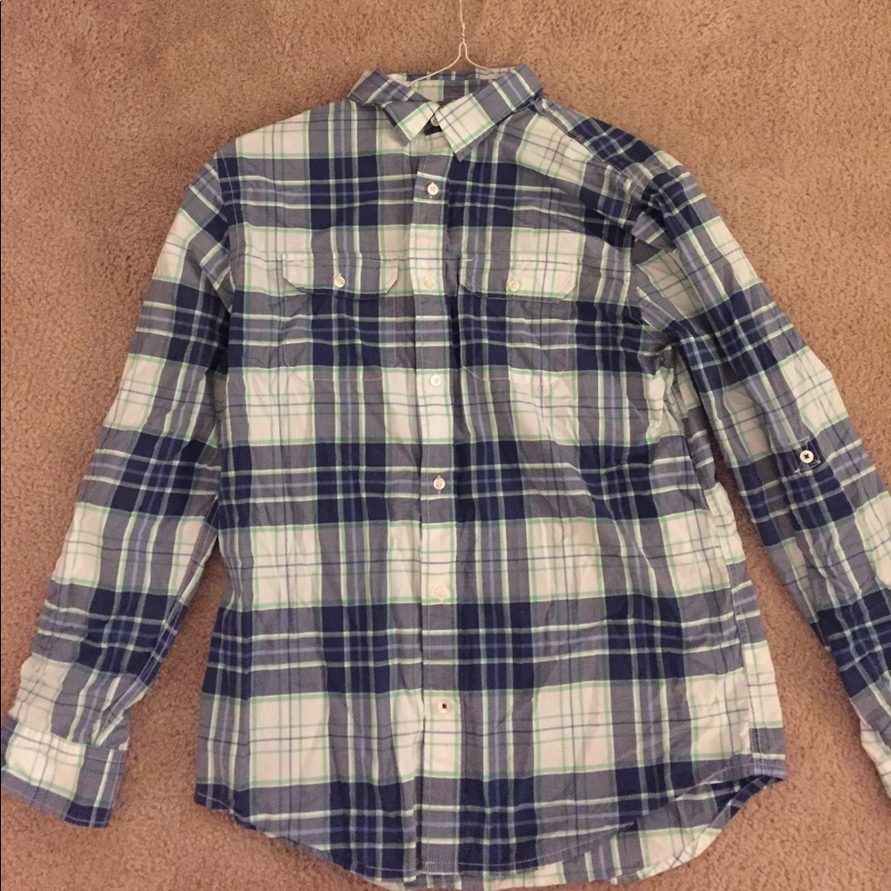Old Navy blue & green plaid