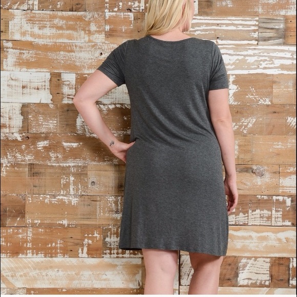 CCO NEW PLUS SIZE gray criss-cross dress 2X-3X-4X - Picture 3 of 5