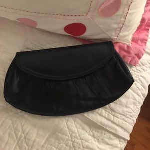 Classic navy satin clutch