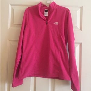 Pink North Face zip up jacket pullover