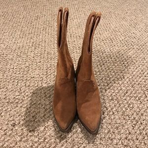 Suede cowboy boots