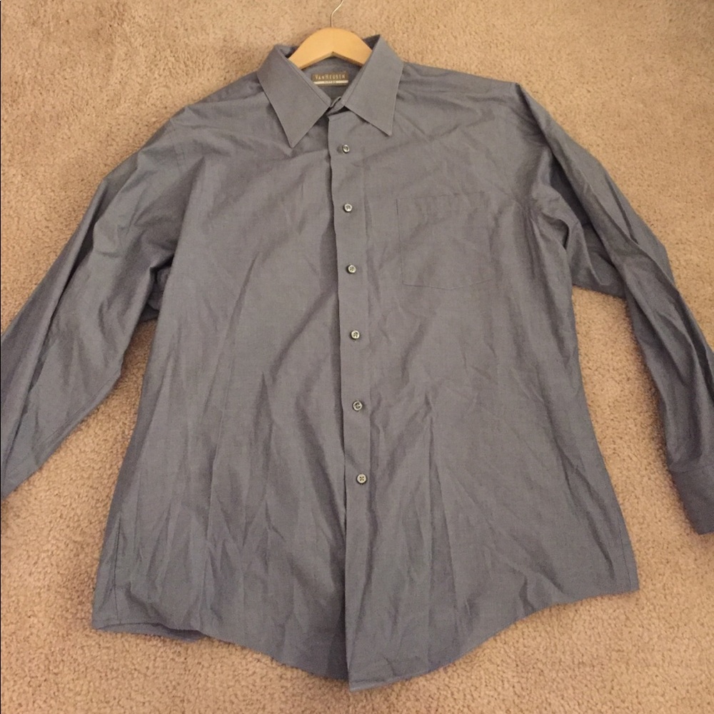 Van Heusen blue/gray dress shirt (fitted)