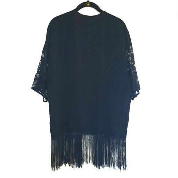 🖤🌹 Blackheart • Lace Embroidered Kimono 🌹🖤 - Picture 2 of 6