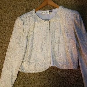 Beautiful 100% silk hand beaded evening jacket