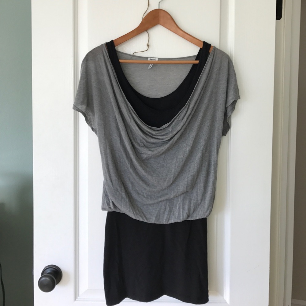 Grey and Black T-Shirt Dress