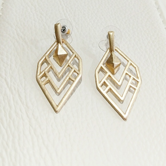 Vintage gold geometric earring - Picture 1 of 4