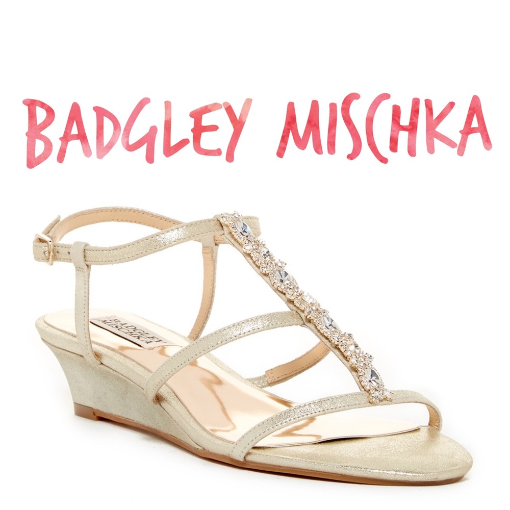 Badgley Mischka Carley Wedge Sandal NWB