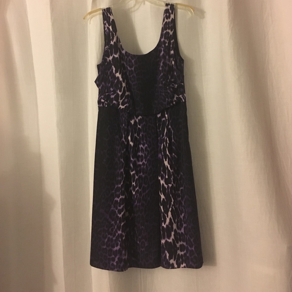 Tahari purple cheetah dress