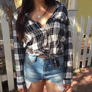 Black and white plaid long sleeve!