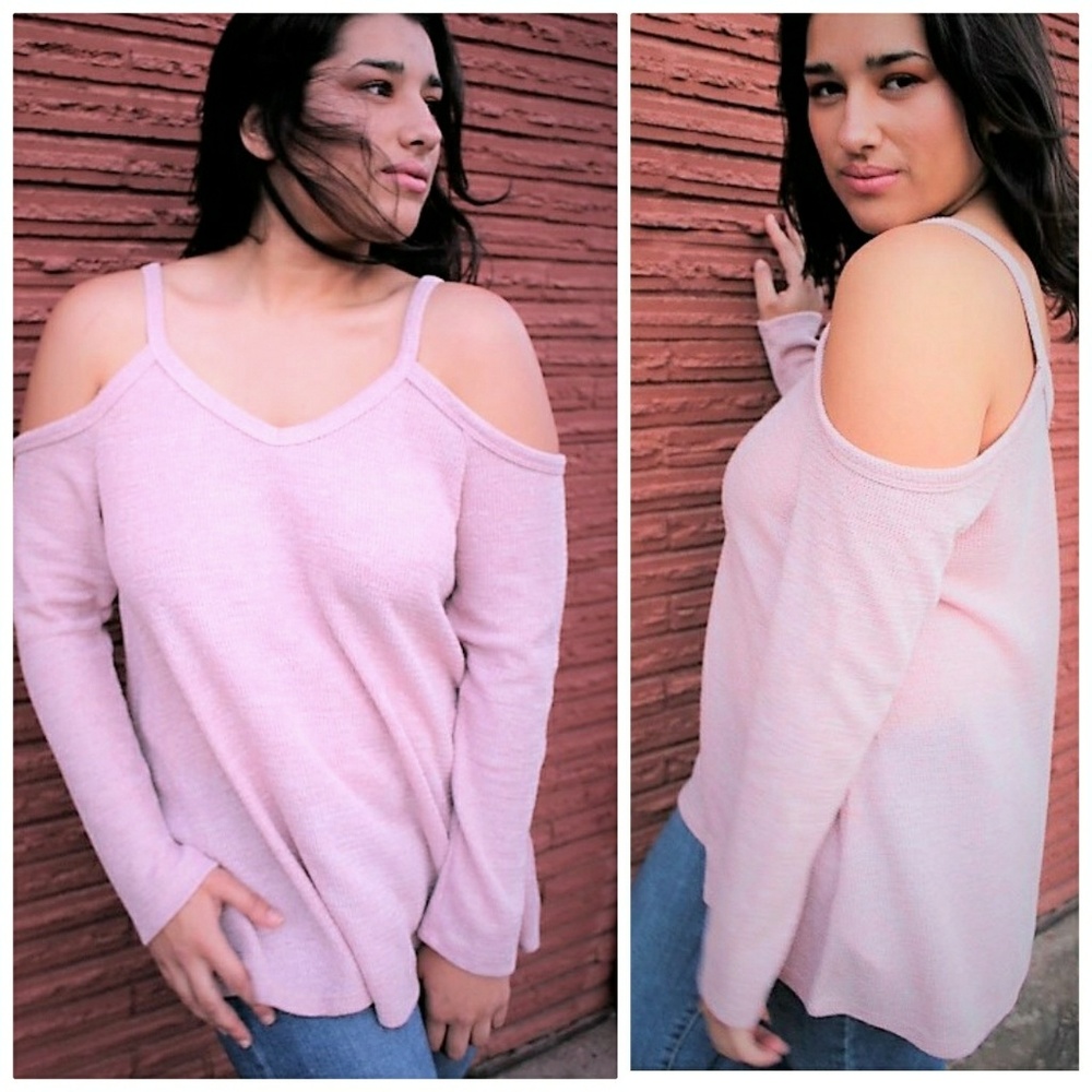 BUY 1, GET 1 FREE! Cold shoulder in pink - Picture 2 of 4