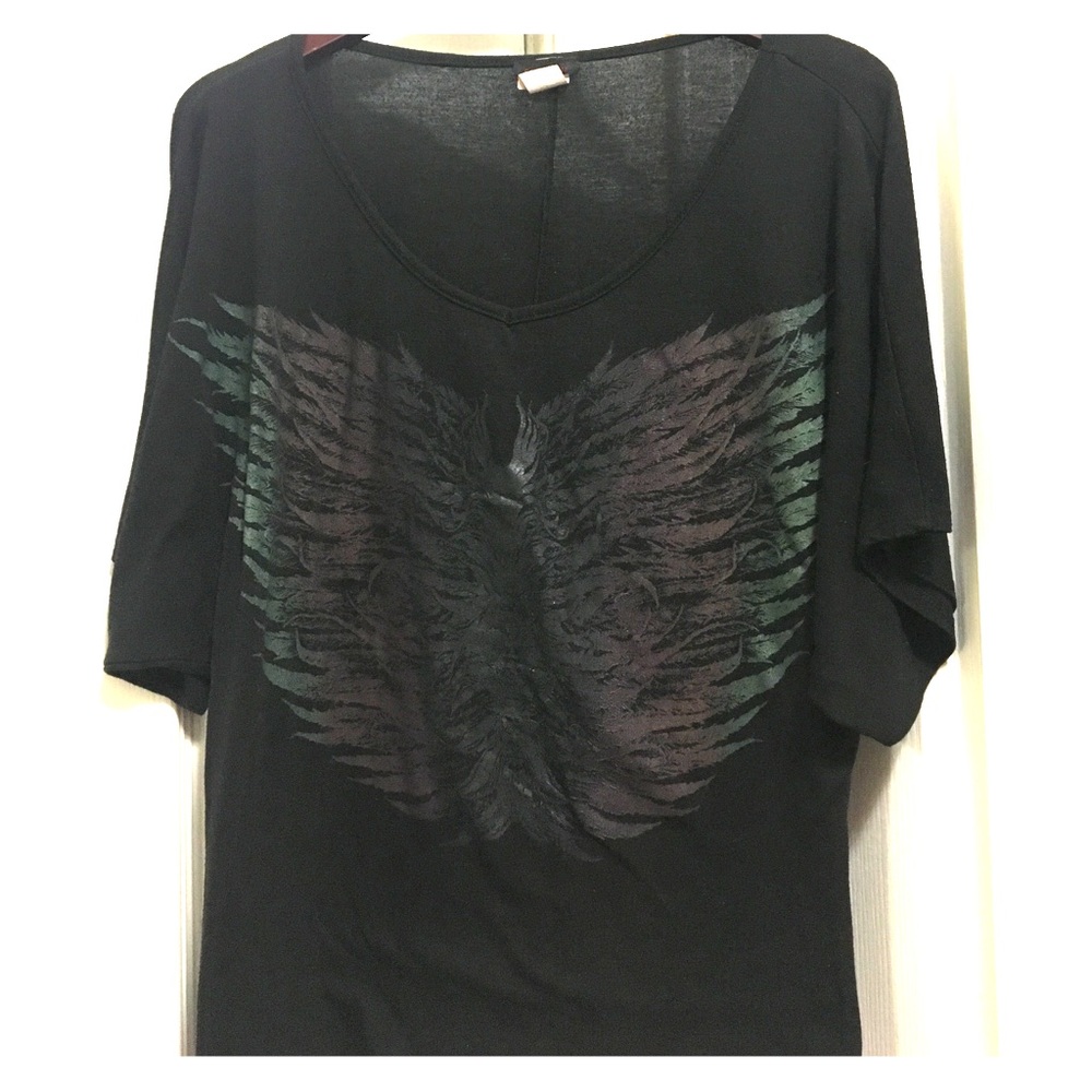 Black Batwing Graphic Shirt