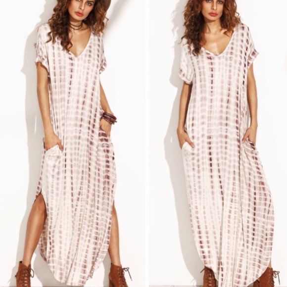 Mocha Tied Dyed Maxi Dress - Picture 6 of 6