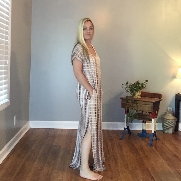 Mocha Tied Dyed Maxi Dress - Picture 3 of 6