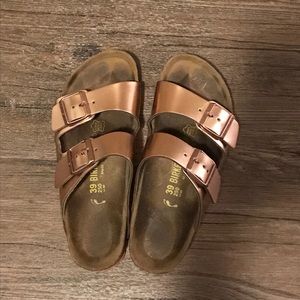 Rose Gold Birkenstock Arizona Sandal