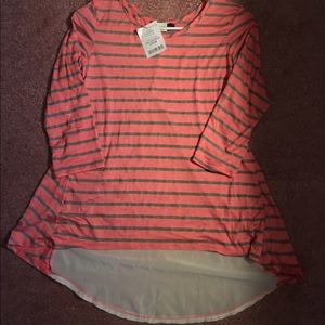 Striped 3/4 sleeve shirt