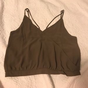 Olive Silk Tank