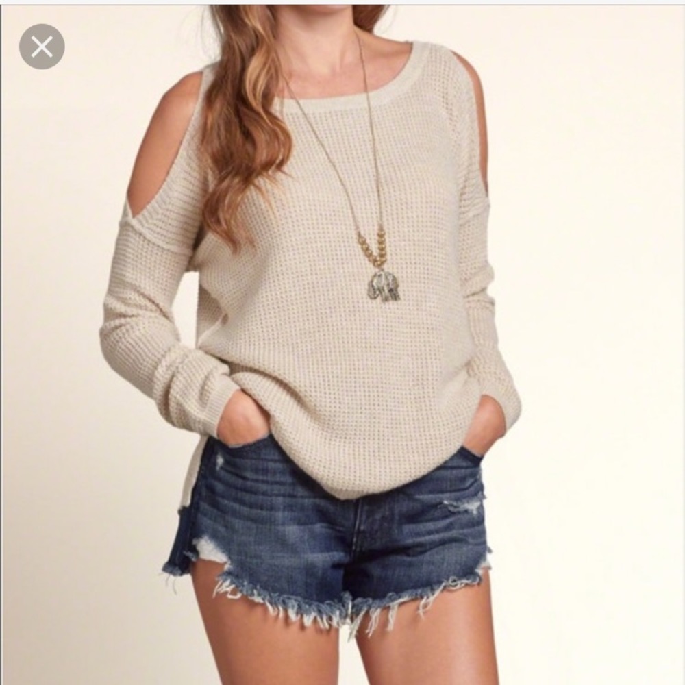 Hollister open shoulder sweater