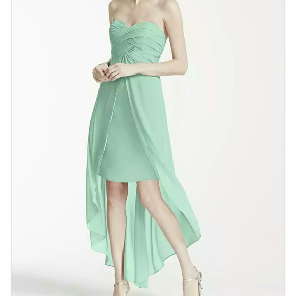 💕 Clearance 💕 David's Bridal Mint Strapless Dress - Picture 1 of 5