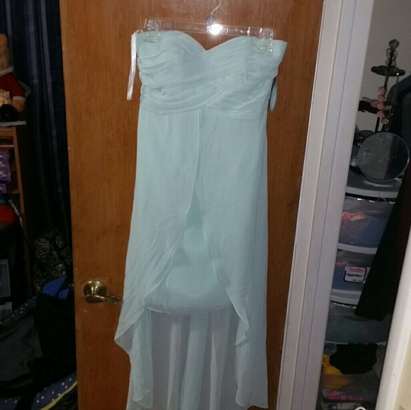 💕 Clearance 💕 David's Bridal Mint Strapless Dress - Picture 2 of 5