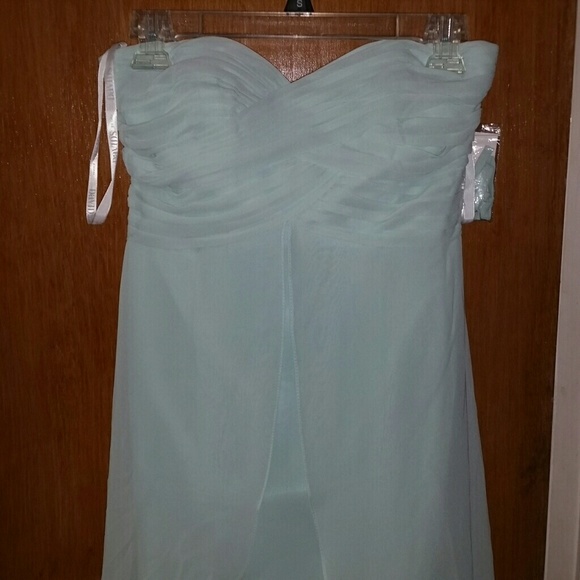 💕 Clearance 💕 David's Bridal Mint Strapless Dress - Picture 3 of 5