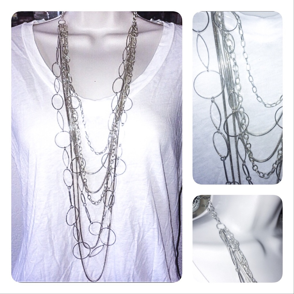 Topshop multi silver chain necklace